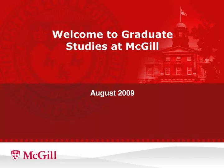 welcome to graduate studies at mcgill