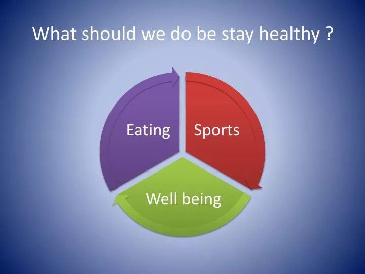 what should we do be stay healthy