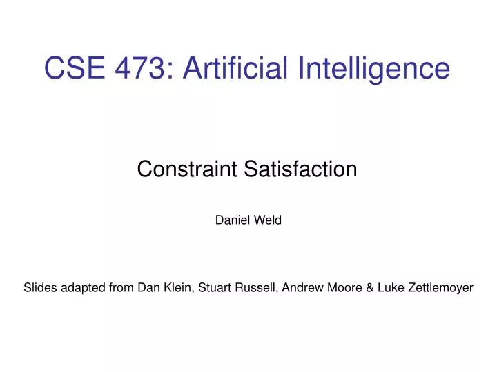 cse 473 artificial intelligence