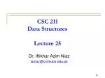 CSC 211 Data Structures Lecture 25 - slide 1