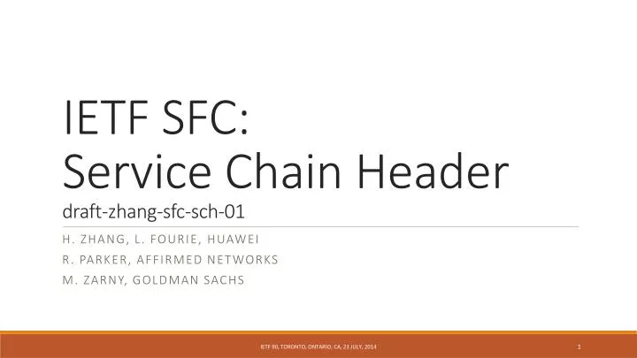 ietf sfc service chain header draft zhang sfc sch 01