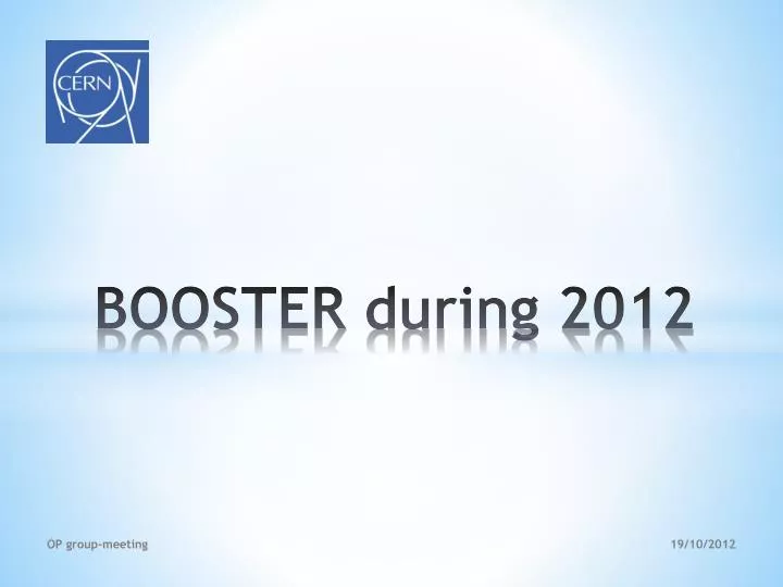booster during 2012