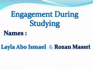 Engagement During Studying