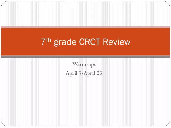 7 th grade crct review