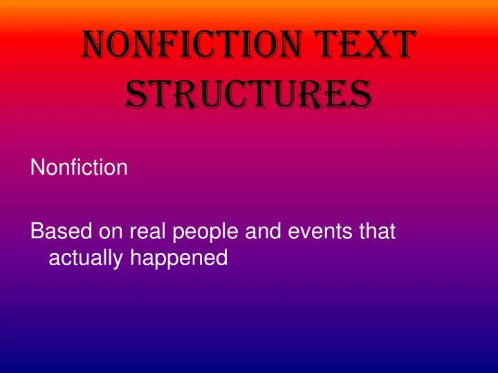 nonfiction text structures