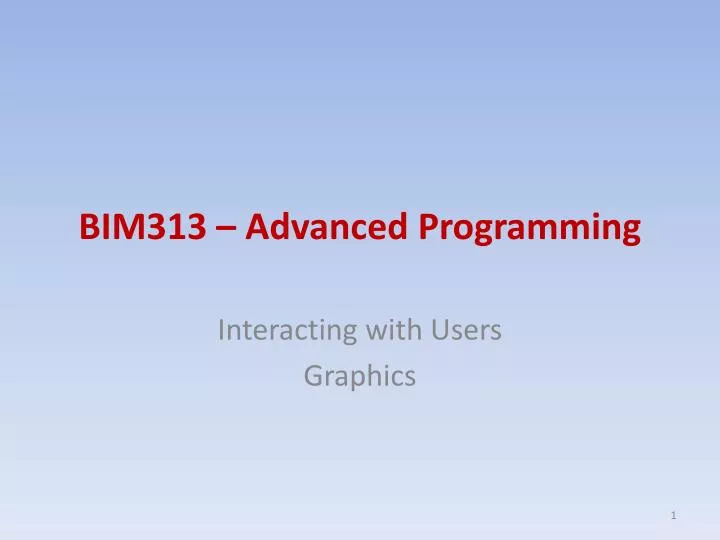 bim313 advanced programming