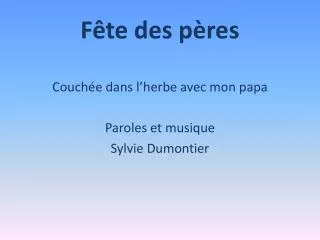 f te des p res