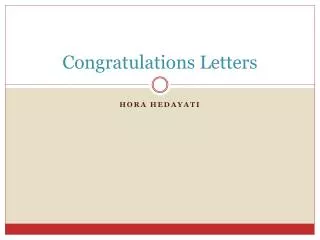 Congratulations Letters