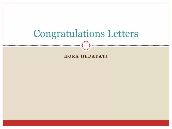 congratulations letters