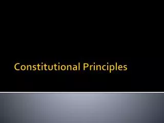 Constitutional Principles