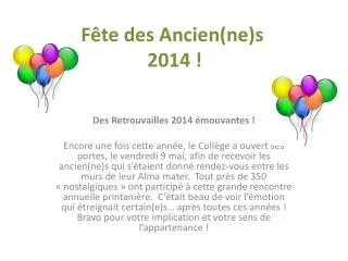 f te des ancien ne s 2014