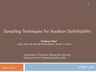 Sampling Techniques for Boolean Satisfiability