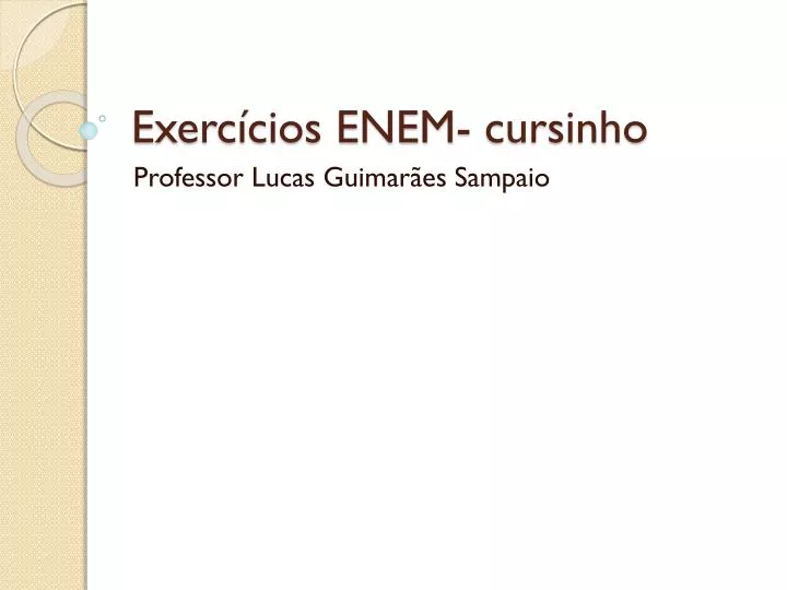 exerc cios enem cursinho