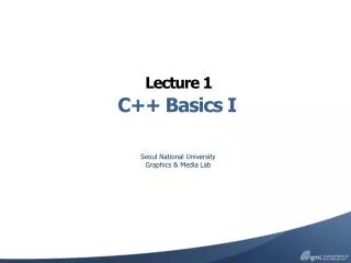 C++ Basics I