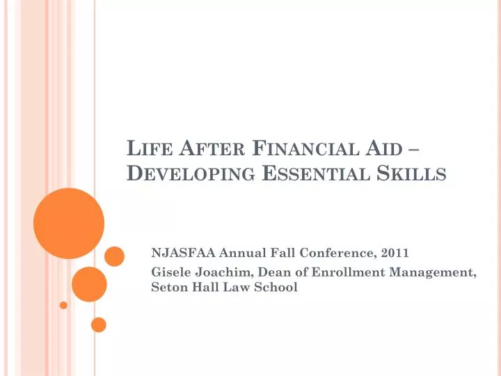 life after financial aid developing essential skills