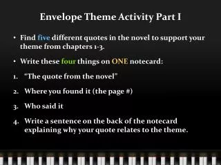 Envelope Theme Activity Part I