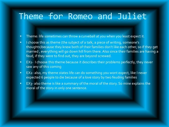 theme for romeo and juliet