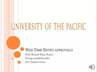Web Time Entry approvals