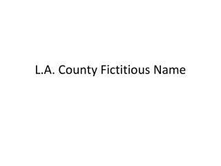 L.A. County Fictitious Name