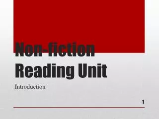 Non-fiction Reading Unit