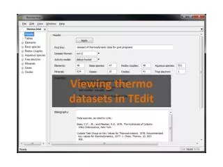 Viewing thermo datasets in TEdit