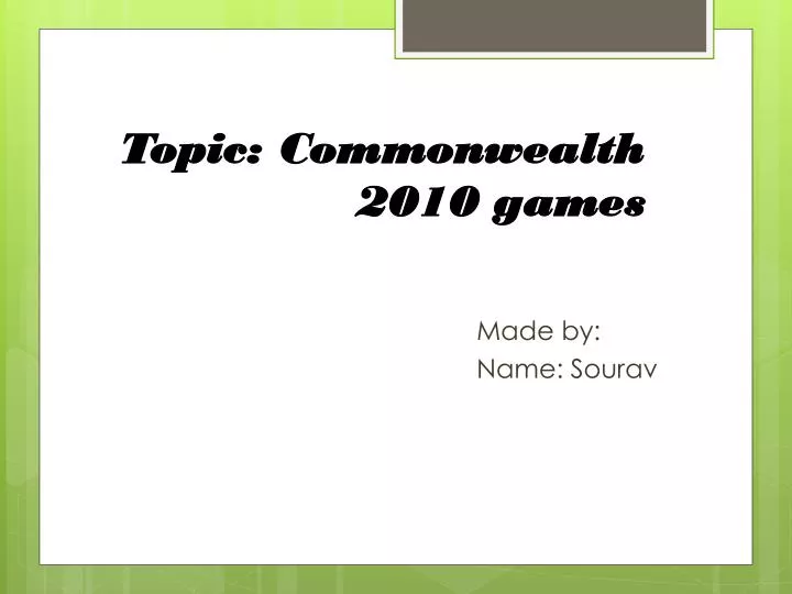 topic commonwealth 2010 games