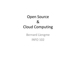Open Source &amp; Cloud Computing