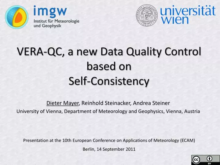 vera qc a new data quality control based on self consistency