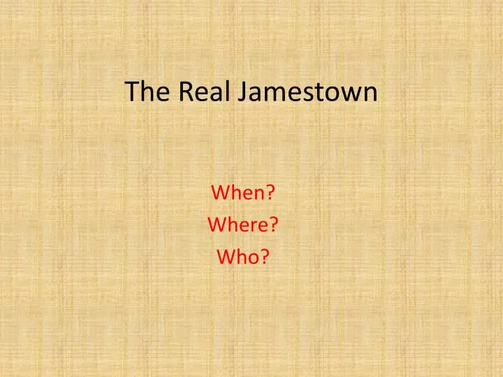 the real jamestown