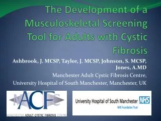 The Development of a Musculoskeletal Screening Tool for Adults with Cystic Fibrosis