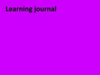 Learning journal