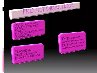 projet didactique