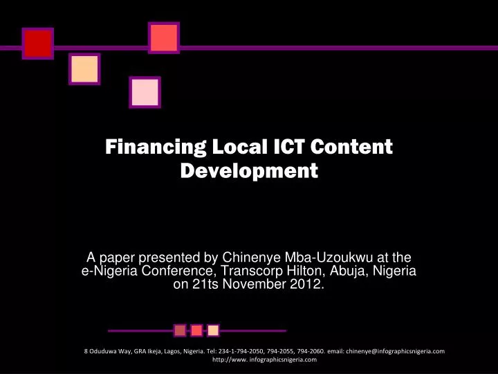 financing local ict content development