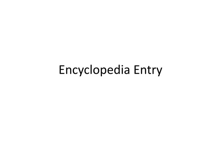 encyclopedia entry