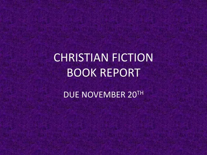 christian fiction book report