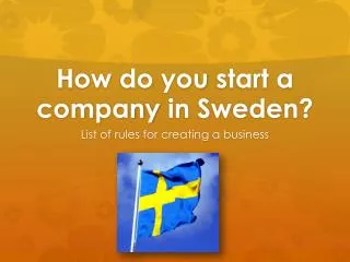 How do you start a company in Sweden?