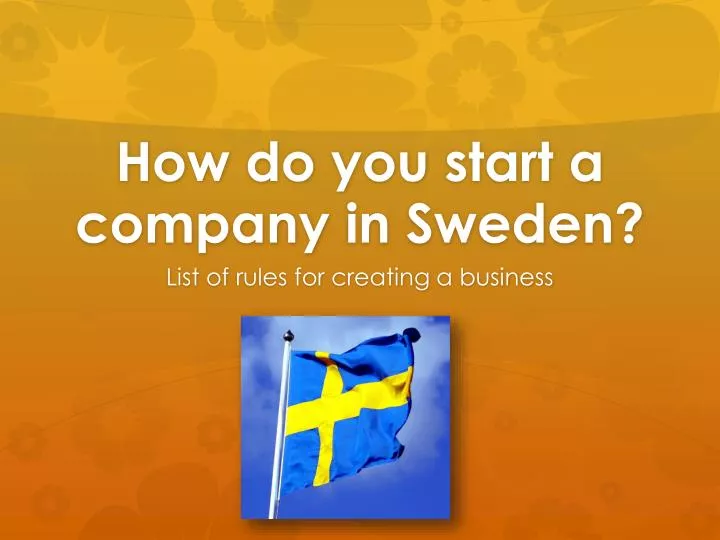 how do you start a company in sweden