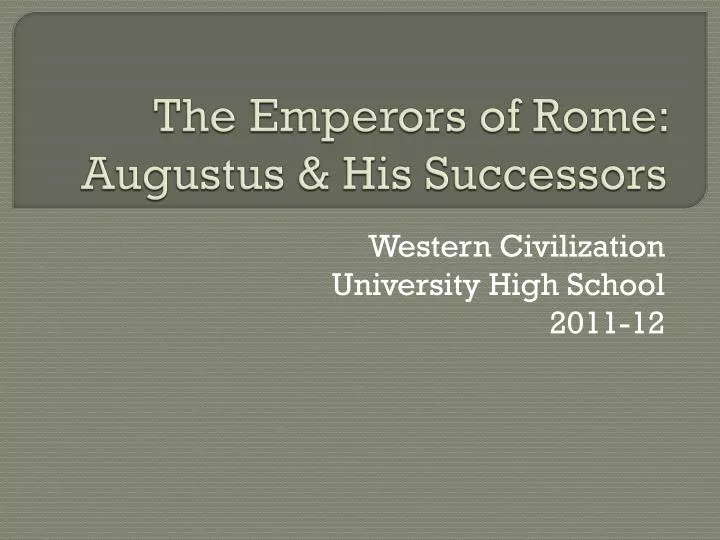 the emperors of rome augustus his successors