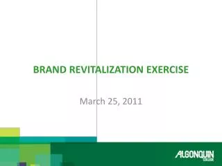 Brand Revitalization Exercise