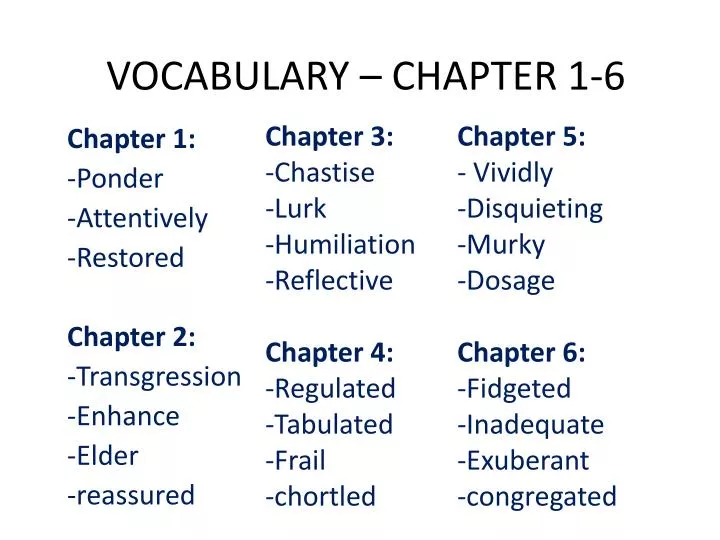 vocabulary chapter 1 6