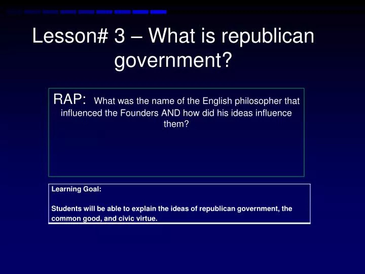 lesson 3 what is republican government