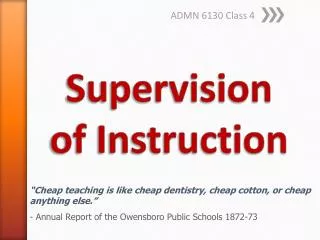 Supervision of Instruction