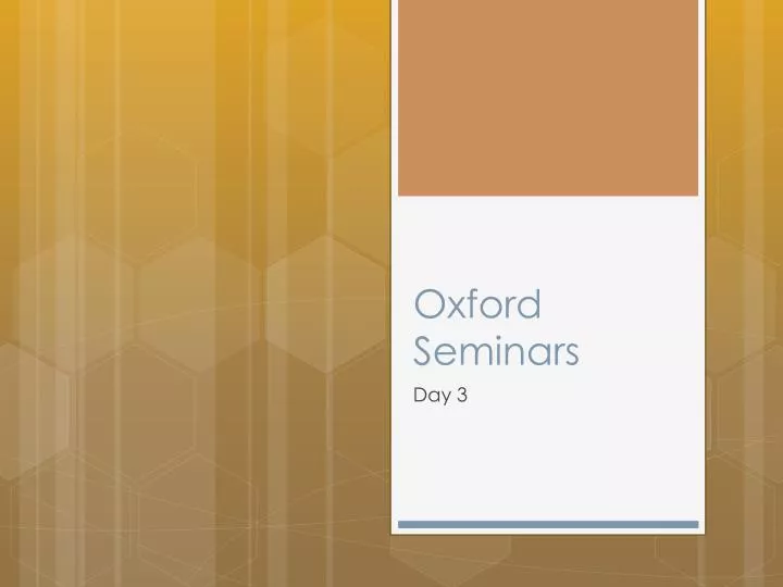 oxford seminars