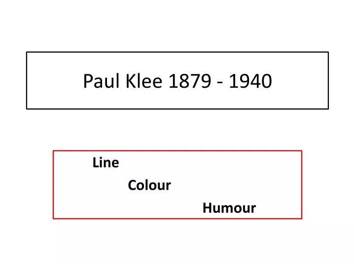 paul klee 1879 1940