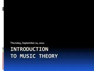 Introduction to music theory