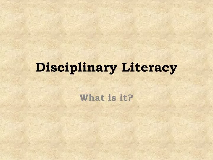 disciplinary literacy