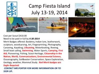 Camp Fiesta Island July 13-19, 2014