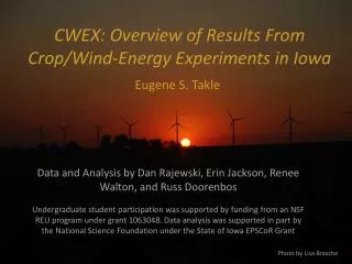 CWEX: Overview of Results From Crop/Wind-Energy Experiments in Iowa