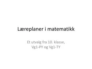 l replaner i matematikk