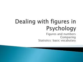 Dealing with figures in Psychology